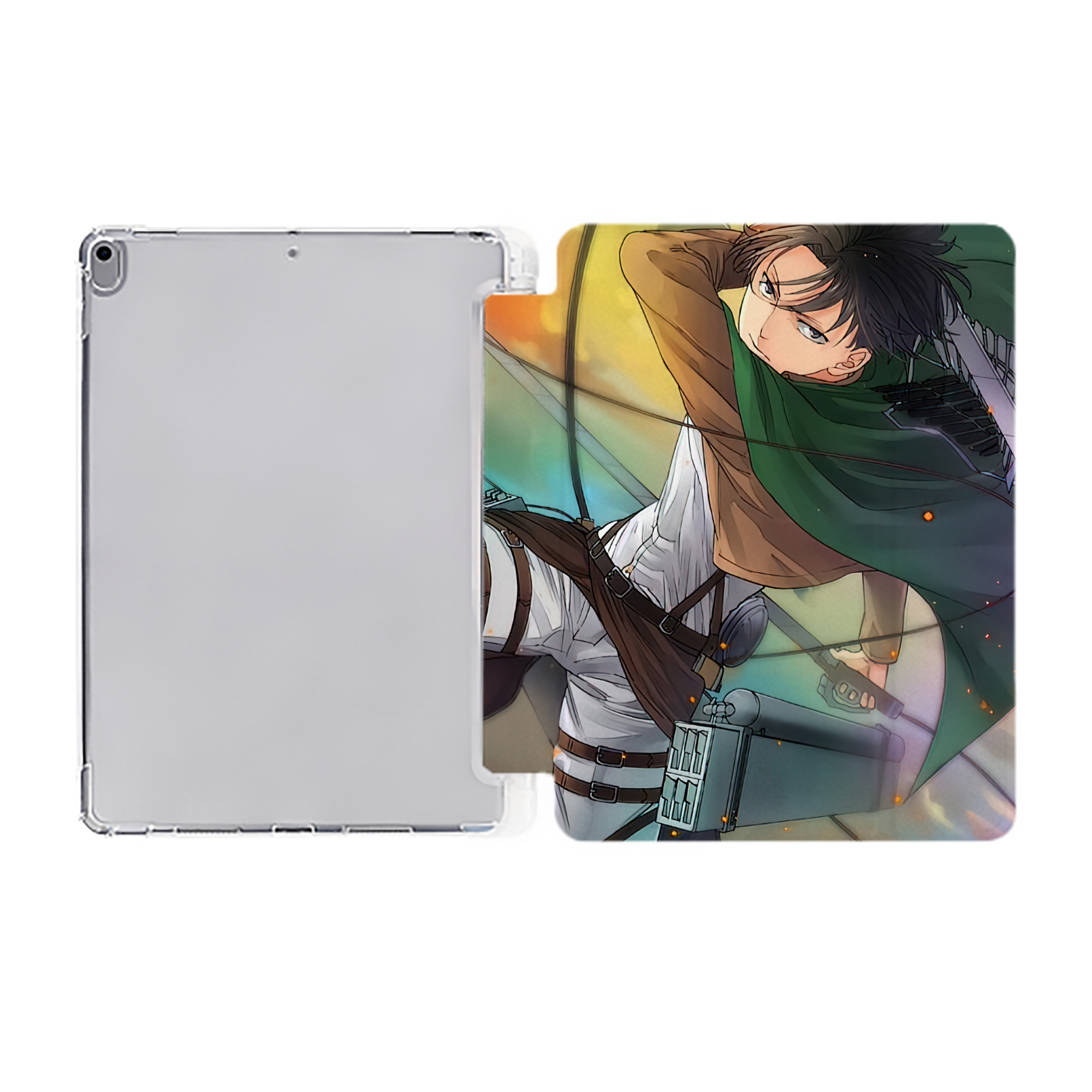 （画像用） 進撃の巨人 Attack on Titan IPad ケース ペン収納付き 三つ折りスタンド PUレザー×シリコン 対応機種9.5/10.5/10.9インチ